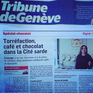 A view of the article about Valmandin in the tribune de Genève.